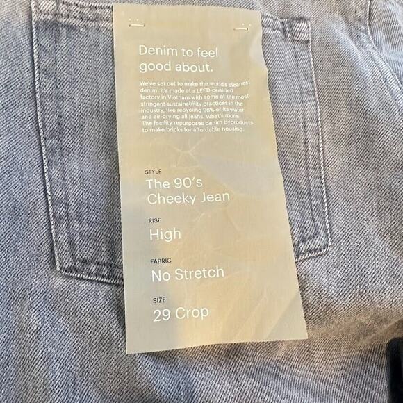 EVERLANE 90s Cheeky Jean Organic 29 Crop Gray High Rise Slim Straight Tapered - Picture 5 of 9